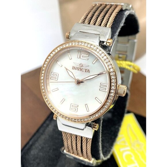 Invicta Women's Watch Bolt 29142 Quartz Mother of Pearl Dial Two Tone Steel 30mm - Picture 1 of 15